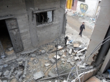 The scene in Zaytoun after the attack by an Israeli F-16, November 2012